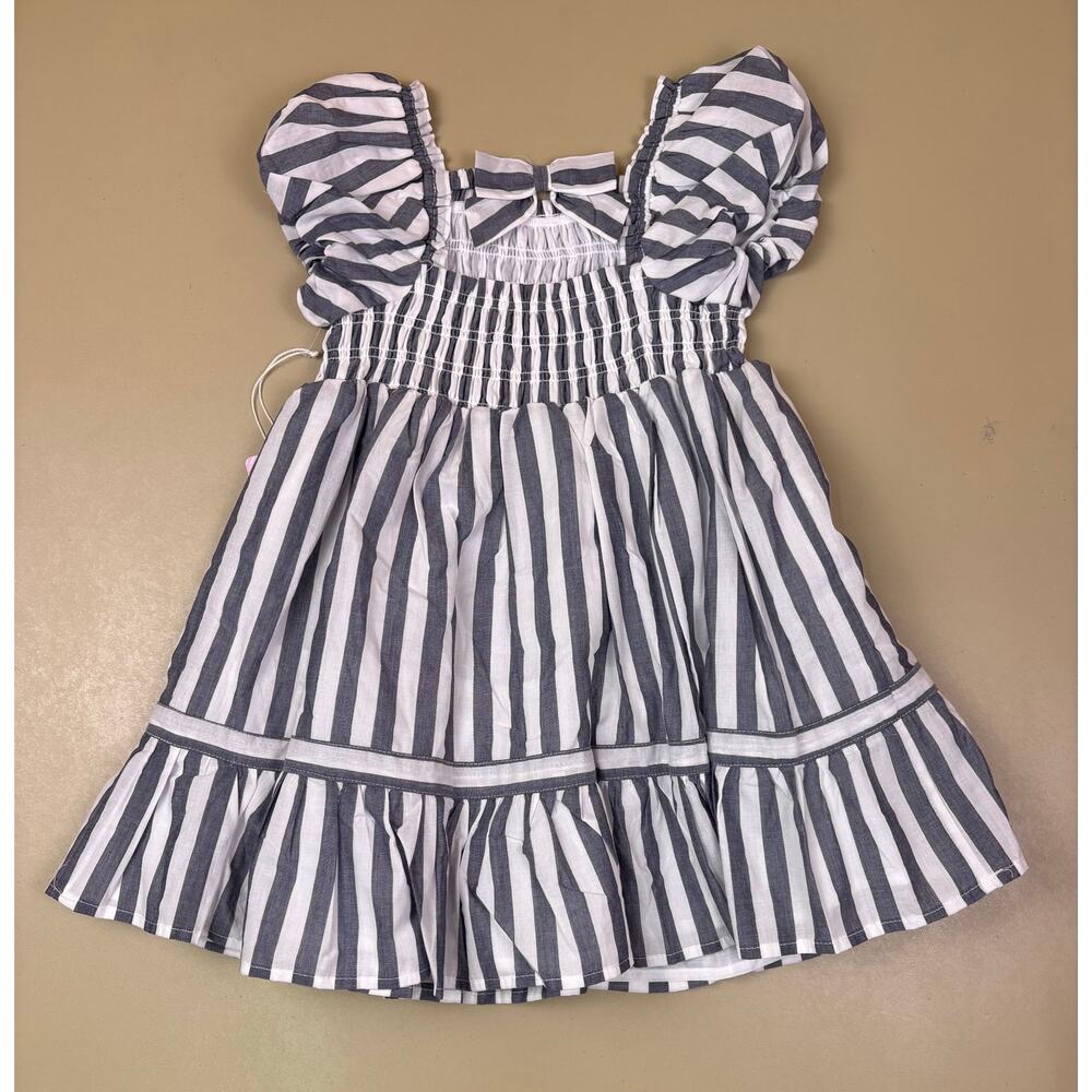 Girls Striped Dress Purse Set Tommy Bahama Size S Puff Sleeve Smocked NWT - Picture 5 of 8